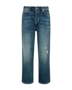 Reeves Cotton Distressed Relaxed Jeans In Dark Indigo - ALLSAINTS -Fashion Clothing AllSaints 11991486 fpx