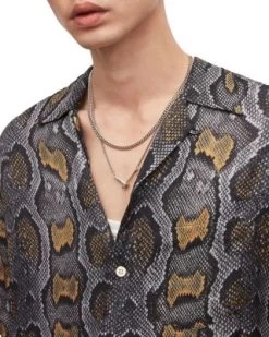 Copperhead Print Short Sleeve Camp Shirt - ALLSAINTS -Fashion Clothing AllSaints 12045309 fpx