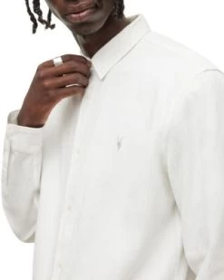 Lovell Ramskull Long Sleeve Slim Fit Shirt - ALLSAINTS -Fashion Clothing AllSaints 12404183 fpx