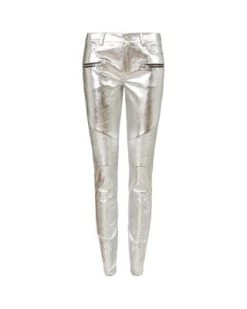 Suri High Rise Skinny Metallic Biker Jeans In Silver - ALLSAINTS -Fashion Clothing AllSaints 12533912 fpx