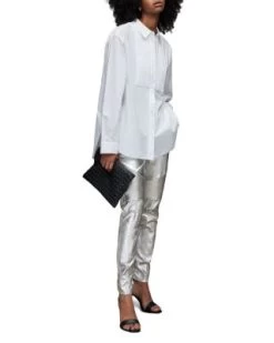 Suri High Rise Skinny Metallic Biker Jeans In Silver - ALLSAINTS -Fashion Clothing AllSaints 12533913 fpx