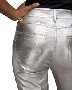 Suri High Rise Skinny Metallic Biker Jeans In Silver - ALLSAINTS -Fashion Clothing AllSaints 12533915 fpx
