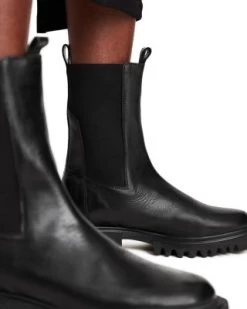 Women's Hallie Stretch Mid Calf Boots - ALLSAINTS -Fashion Clothing AllSaints 12740108 fpx