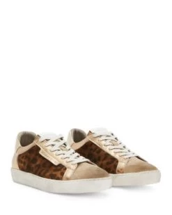 Women's Sheer Leopard Print Lace Up Sneakers - ALLSAINTS