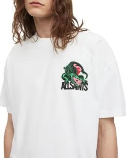 Gator Short Sleeve Crewneck Organic Cotton Tee - ALLSAINTS -Fashion Clothing AllSaints 12802159 fpx
