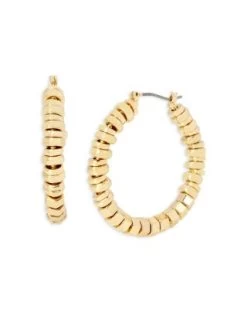 Hexagon Beaded Hoop Earrings In Gold Tone - ALLSAINTS