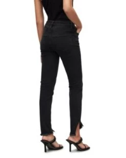 Dax Asymmetric Hem Skinny Jeans In Washed Black - ALLSAINTS -Fashion Clothing AllSaints 12955158 fpx