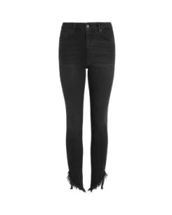 Dax Asymmetric Hem Skinny Jeans In Washed Black - ALLSAINTS -Fashion Clothing AllSaints 12955164 fpx