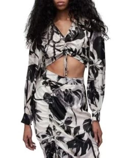 Carlie Jackie Floral Cropped Blouse - ALLSAINTS