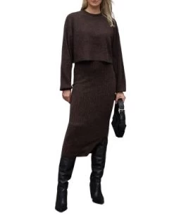 Margot Crewneck Dress - ALLSAINTS -Fashion Clothing AllSaints 13034140 fpx