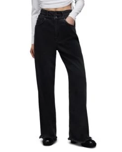 Hailey Wide Leg Jeans In Washed Black - ALLSAINTS