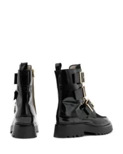 Women's Lynx Triple Buckle & Calf Hair Booties - ALLSAINTS -Fashion Clothing AllSaints 13057095 fpx