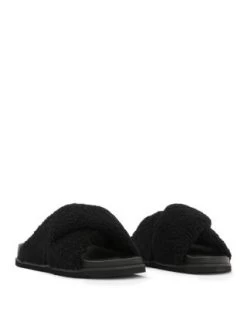 Women's Saki Shearling Slip On Sandals - ALLSAINTS
