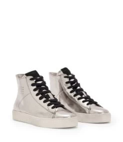 Women's Tana Metallic Lace Up High Top Sneakers - ALLSAINTS