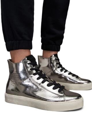 Women's Tana Metallic Lace Up High Top Sneakers - ALLSAINTS 2 Women's Tana Metallic Lace Up High Top Sneakers - ALLSAINTS - Image 2