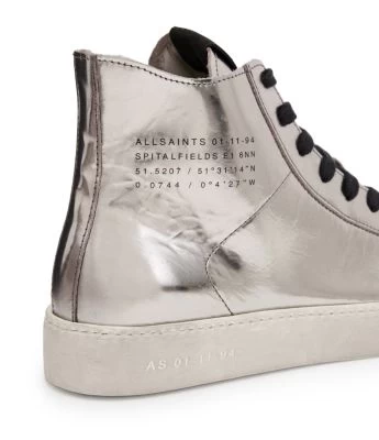 Women's Tana Metallic Lace Up High Top Sneakers - ALLSAINTS 6 Women's Tana Metallic Lace Up High Top Sneakers - ALLSAINTS - Image 6
