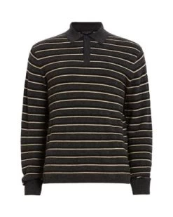 Stafford Regular Fit Long Sleeve Polo Shirt - ALLSAINTS -Fashion Clothing AllSaints 13077358 fpx