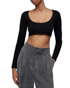 Ciara Long Sleeve Crop Top - ALLSAINTS