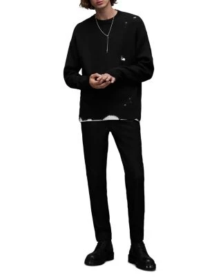 Vicious Wool & Cotton Destroyed Oversized Fit Crewneck Sweater - ALLSAINTS 2 Vicious Wool & Cotton Destroyed Oversized Fit Crewneck Sweater - ALLSAINTS - Image 2