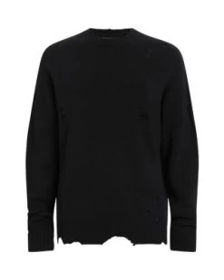 Vicious Wool & Cotton Destroyed Oversized Fit Crewneck Sweater - ALLSAINTS 9 Vicious Wool & Cotton Destroyed Oversized Fit Crewneck Sweater - ALLSAINTS -Fashion Clothing AllSaints 13080580 fpx