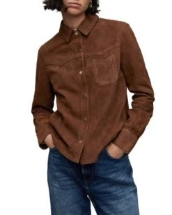Ashwood Suede Shirt - ALLSAINTS -Fashion Clothing AllSaints 13081002 fpx