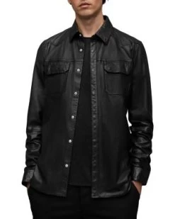 Ivan Leather Snap Shirt - ALLSAINTS