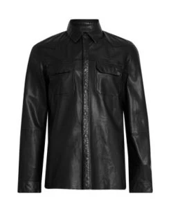 Ivan Leather Snap Shirt - ALLSAINTS -Fashion Clothing AllSaints 13081945 fpx