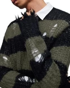 Sid Destructed Crewneck Sweater - ALLSAINTS -Fashion Clothing AllSaints 13081964 fpx