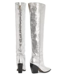 Women's Reina Metallic Pointed Toe High Heel Boots - ALLSAINTS -Fashion Clothing AllSaints 13094626 fpx