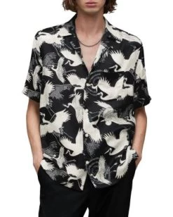 Tsuru Printed Regular Fit Short Sleeved Shirt - ALLSAINTS