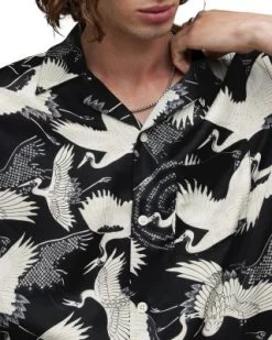 Tsuru Printed Regular Fit Short Sleeved Shirt - ALLSAINTS -Fashion Clothing AllSaints 13095394 fpx