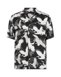 Tsuru Printed Regular Fit Short Sleeved Shirt - ALLSAINTS -Fashion Clothing AllSaints 13095396 fpx