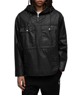 Segmore Cotton & Nylon Hooded Quarter Zip Jacket - ALLSAINTS