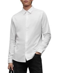 Simmons Cotton Button Down Shirt - ALLSAINTS -Fashion Clothing AllSaints 13165450 fpx