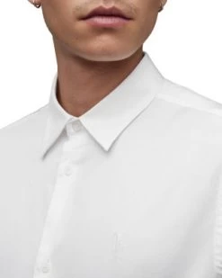 Simmons Cotton Button Down Shirt - ALLSAINTS -Fashion Clothing AllSaints 13165468 fpx