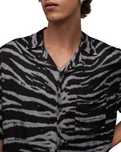 Cubs Relaxed Fit Printed Short Sleeve Camp Shirt - ALLSAINTS -Fashion Clothing AllSaints 13169820 fpx