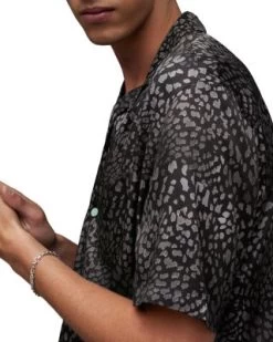 Cosmos Relaxed Fit Printed Short Sleeve Camp Shirt - ALLSAINTS -Fashion Clothing AllSaints 13170093 fpx