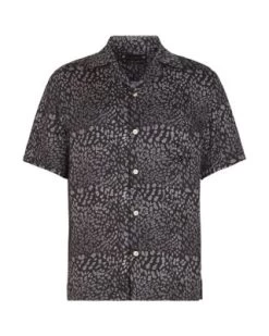 Cosmos Relaxed Fit Printed Short Sleeve Camp Shirt - ALLSAINTS -Fashion Clothing AllSaints 13170096 fpx