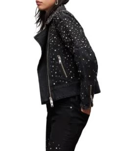 Eve Studded Denim Jacket - ALLSAINTS -Fashion Clothing AllSaints 13170445 fpx