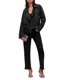 Eve Studded Denim Jacket - ALLSAINTS -Fashion Clothing AllSaints 13170449 fpx