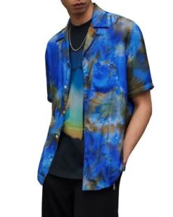 Borealis Relaxed Fit Printed Short Sleeve Camp Shirt - ALLSAINTS -Fashion Clothing AllSaints 13170641 fpx