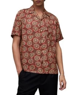 Ozymandias Relaxed Fit Button Down Camp Shirt - ALLSAINTS