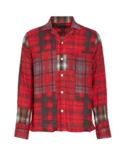 Carreaux Relaxed Fit Printed Long Sleeve Shirt - ALLSAINTS -Fashion Clothing AllSaints 13172714 fpx