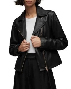 Vela Leather Biker Jacket - ALLSAINTS