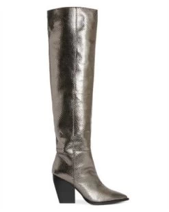 Women's Reina Metallic Pointed Toe High Heel Boots - ALLSAINTS -Fashion Clothing AllSaints 13209034 fpx