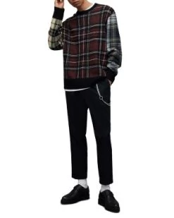 Ness Oversized Mixed Pattern Crewneck Sweater - ALLSAINTS -Fashion Clothing AllSaints 13240131 fpx