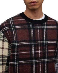 Ness Oversized Mixed Pattern Crewneck Sweater - ALLSAINTS -Fashion Clothing AllSaints 13240133 fpx