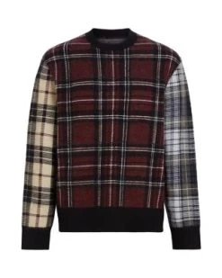 Ness Oversized Mixed Pattern Crewneck Sweater - ALLSAINTS -Fashion Clothing AllSaints 13240139 fpx