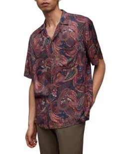 Zowie Relaxed Fit Printed Short Sleeve Camp Shirt - ALLSAINTS