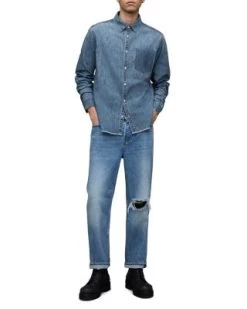 Solar Long Sleeve Denim Shirt - ALLSAINTS -Fashion Clothing AllSaints 13240363 fpx